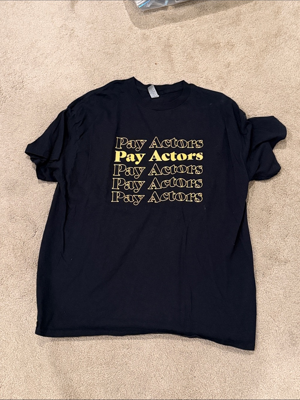 Pay Actors Graphic Tee - Black with Yellow Print